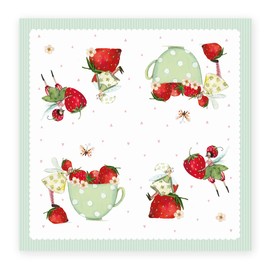 Napkins 25 x 25 cm, Pack of 20 - Lovingly Illustrated, Summer, Summer, 3-Layer, Birthday and Other Occasions with Friends