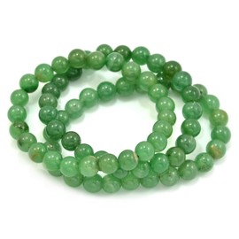 Paialco 8mm Aventurine Gemstone Stretch Beaded Bracelet, Pack of 3, One Size, 宝石, Aventurine