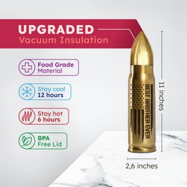 Father's Day for Brother, Best Brother Ever from Sister - 17oz Bullet Tumbler, Best Brother Gifts, Birthday Gifts for Brother, Adult Brother Cup, Older Brother Presents Ideas for Wedding Graduation