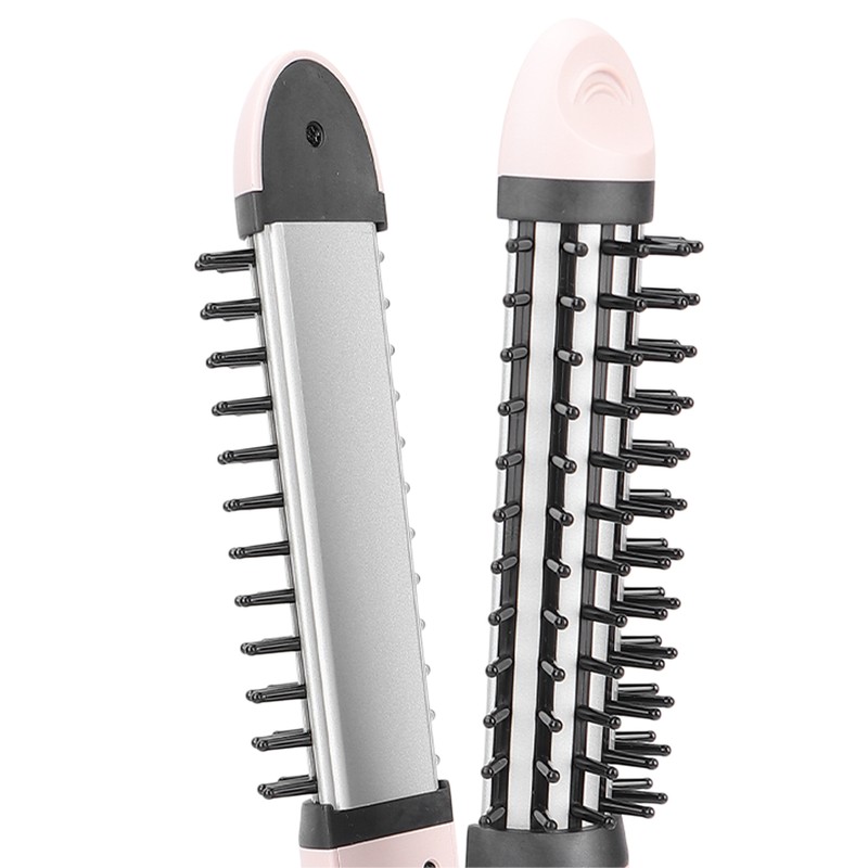 2‑in‑1 Hair Straightener Flat Iron Hot Round Brush Hair Straightening
