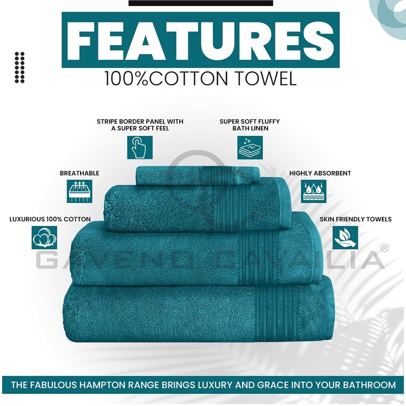 Gaveno Cavailia 100% Natural Cotton Thick Absorbent 450 GSM Hampton