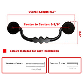 HOUSEHOOK 4 Pack Vintage Bail Drawer Pulls, 5-3/8" Hole Centers Oil-Rubbed Bronze Cabinet Handles, Classic Drop Pull Handles for Dresser, Cupboard, Wardrobe, Kitchen Cabinets
