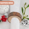 Healifty 10 Rustic Wooden Napkin Rings Handmade Unfinished Circle Napkin