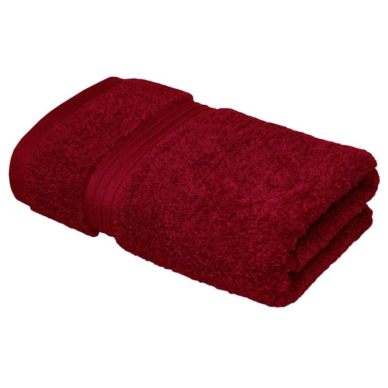 Lashuma Embroidered Hand Towel Red Ruby with Monogram, Terry Towelling