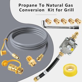 12ft Upgraded Propane to Natural Gas Conversion Kit for Weber Genesis, Genesis II, Spirit, Spirit II Grills, Natural Gas Hose with Regulator for Genesis, Genesis II, Spirit ，Spirit II Grills