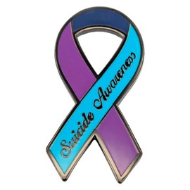 Leraverppy Enamel Pin,Suicide Awareness Blue Ribbon Lapel Pin,Mental Health Support Badge,Hope Symbol Jewelry, Shirt Brooch,Gift for Advocates Teens Friends Family,DIY Decor,Pin on Denim Jacket Canvas Bag
