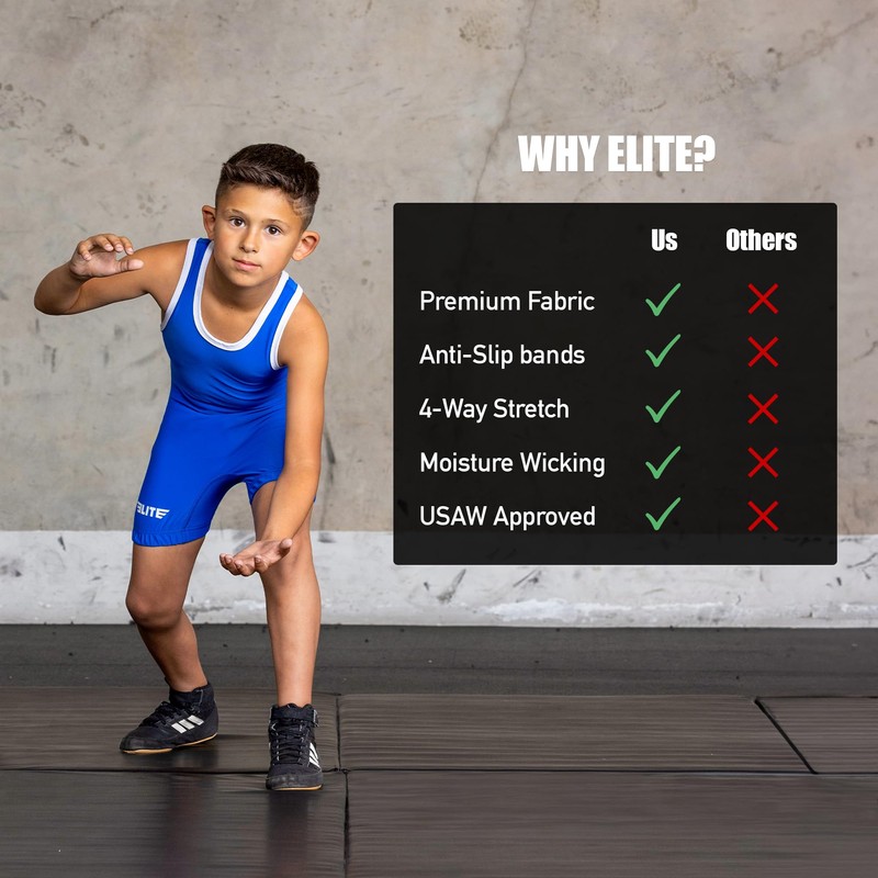 Elite Sports Kids Wrestling Youth Singlet, Standard Boys Wrestling Singlets,
