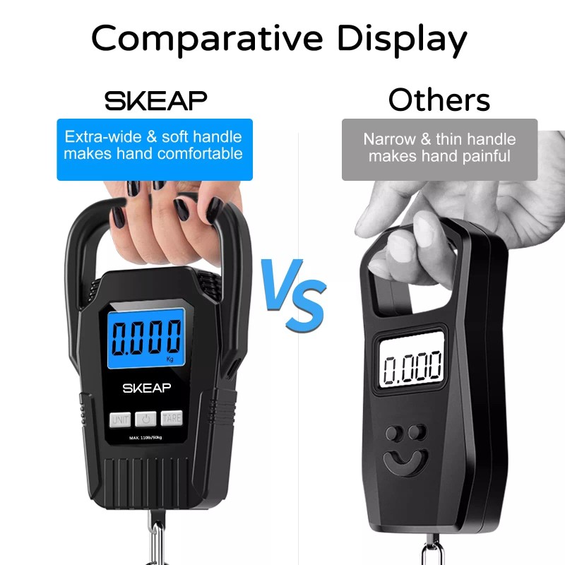 SKEAP Digital Fish Scale Hanging Scale Fishing Scale SKEAP 110lb/50kg