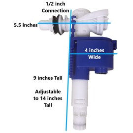 Adjustable Side Mount Toilet Fill Valve with 7/8-inch male adapter