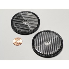 ADS White Clear Round Reflectors w/ screw hole for trailer, driveway posts ect (2pk)