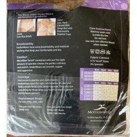 Motionwear Women's Underwear Nude Cami Leo Convertible Clear Strap Leotard Sz S