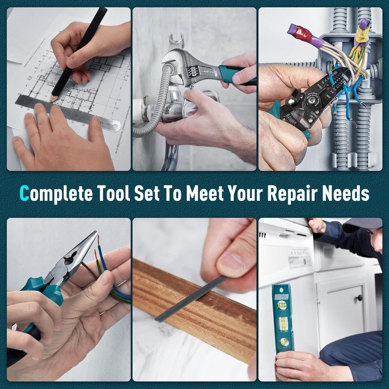 Sundpey 379-PCs Home Tool Kit - Portable Complete Household and