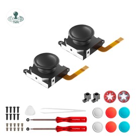 AKNES GuliKit TMR Joysticks Ersatz für Switch OLED/Switch/Switch Lite JoyCon Controller, No Drift Magnetic Stick Ersatzteile für Joycon, mit Reparaturwerkzeug, 4 Farben Joystick Kappen - 1 Paar