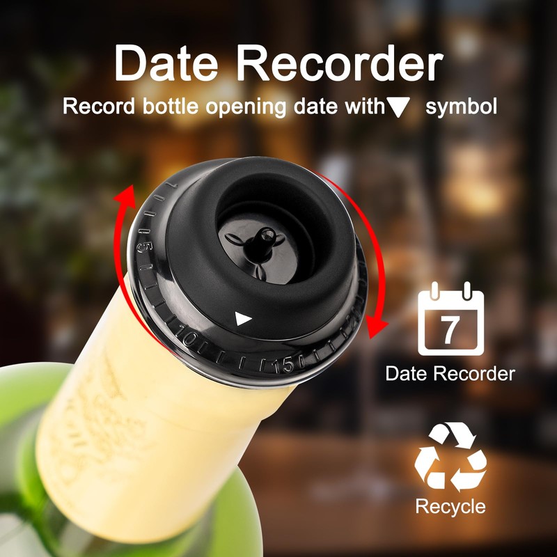 MetroTesco Electric Wine saver pump with 6 wine stoppers vacuum,