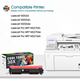 Pack of 30 Compatible Toner Cartridges for HP 30X CF230X Toner 30A CF230A for Printers Laserjet Pro MFP M227fdw M203dw M203dn M203d M227fdn M227sdn M227d M227 M203 Black