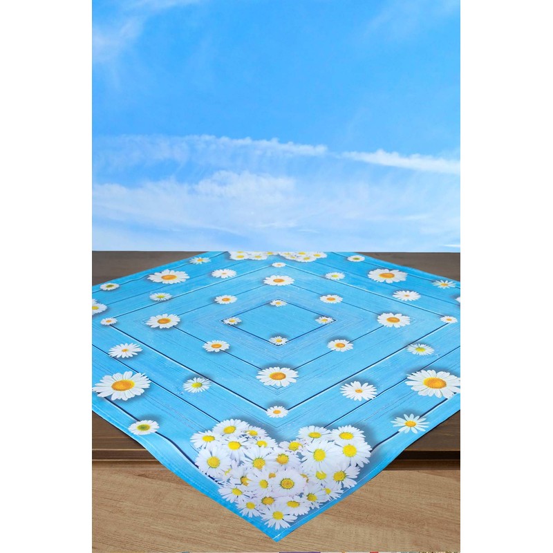 KAMACA Tablecloth Spring Summer Colourful Flowers Washable Kitchen Dining Table