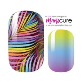 ManiCURE Nail Polish Caribbean Palm Design, ManiCURE  Real Nail Polish Strips,Wraps