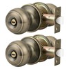 Probrico Antique Brass Interior Door Knobs With Privacy Lock for