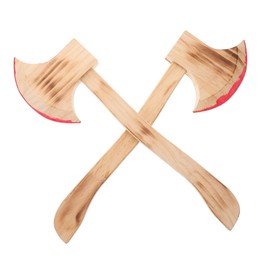 KOMBIUDA 2pcs Realistic Wooden Axe Props Festival Decorations for Cosplay and Themed Events Safe Lightweight Design for Storytelling and Creative Play Bloody Axe Prank Accessories