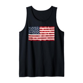 Patriotic Quilter's Delight Patchwork American Flag Unique Tank Top