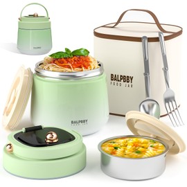 Thermo for Hot Food Adults 40OZ Soup Thermo Lunch Containers Wide Mouth Vacuum Insulated Food Jar Stainless Steel Leakproof Lunch Box with Spoon and Fork, Keeps Food Warm, Ideal Gift for Women