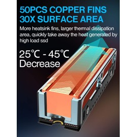 JEYI Q150 M.2 HeatSink, Cooper Fins with Aluminum Frame Passive Heat Sinks - Finscold Q150-1.7mm / 0.68"