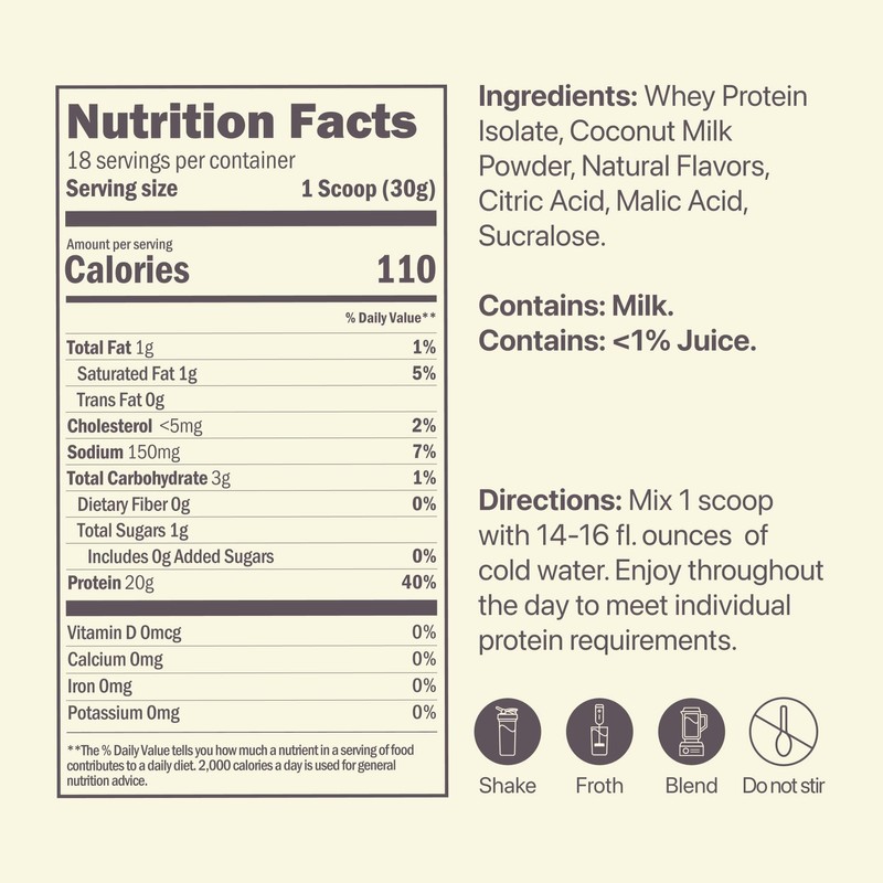 Oath Nutrition Clear Whey Isolate Protein Powder, Frosty Lemonade, 20g