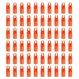 PATIKIL Archery Arrows Nocks 7mm, 60 Pcs Plastic Glue on Arrow Nock Replacement for Hunting Arrows Compound Bow Recurve Bow, Orange