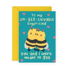 CENTRAL 23 Boyfriend Birthday Card - To My Un-BEE-lievable Boyfriend - Anniversary Card For Him - Valentines Day Cards - Gifts For Men - Comes With Fun Stickers