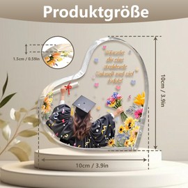 OYIWINMI Best Bachelor Gift for Passing Exam, Bachelor Graduation Gift, Unique Heart Shaped Acrylic Home Decoration/Souvenir, Congratulations Gift for Passing Exam