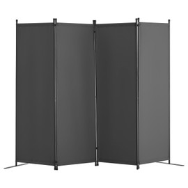 VEVOR Room Divider, 4 Panel Room Dividers and Folding Privacy Screens, Fabric Partition Room Dividers for Office, Bedroom, Dining Room, Study, Freestanding, Grey