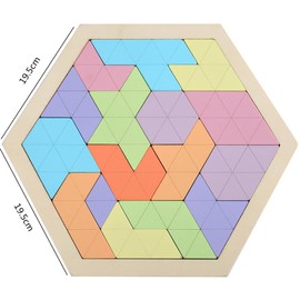 WANJICHENRUI Wooden Tetris Puzzle, Jigsaw Puzzle, Wooden Triangle Puzzle, Wooden Puzzle, 6 Years Old, Elementary School Student, Puzzle, Birthday Gift, Building Blocks, Focus Game, Educational Tool,
