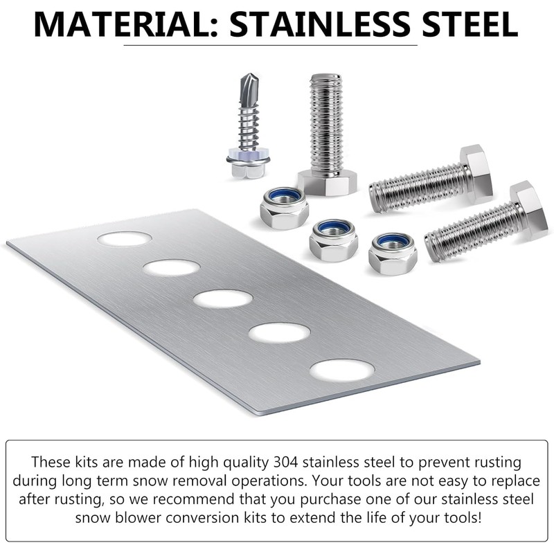 MEEIHUI100% 304Stainless Snow Blower Impeller Modification/Rubber Ki, 3/8inch 3-Blade Universal-Modifies