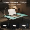 Adjustable Laptop Lap Desk with Cooling Fan USB Light for