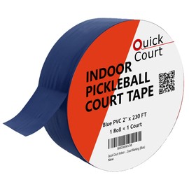 Quick Court Indoor Pickleball Court Tape - Zero Residue, Long Lasting, 2" x 230FT, Pickleball Court Tape with Instructions Included for Fast Court Marking (Blue)