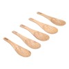 5Pcs Soup Spoon Fish Shaped Carved Wooden Rice Spoon Kitchen