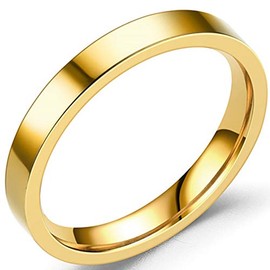 Jude Jewelers 3mm Stackable Stainless Steel High Polished Wedding Band Classical Ring (Gold, 3)