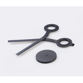 HMM Stainless Steel Scissors with Integrated Box Cutting Tool & Base - Black