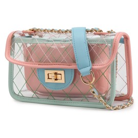 lola mae Clear Purse Crossbody Handbag For Women See Through Jelly Transparent Satchel Shoulder Bag for Concert Sport Event (LM6726)