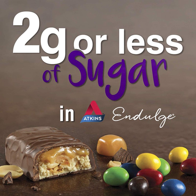 Atkins Endulge Caramel Nut Chew Bar, Low Sugar Snack, Dessert