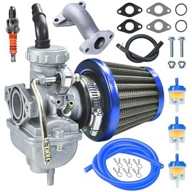 PZ20 Carb Carburetor Air filter Kit for 50cc 70cc 90cc 110cc 125cc Tao tao 110B Coolster Apollo Kazuma Baja Chinese Quad Kids ATV Four Wheeler XR70 XR80 CRF70 CRF80F Dirt Pit bike Parts Blue