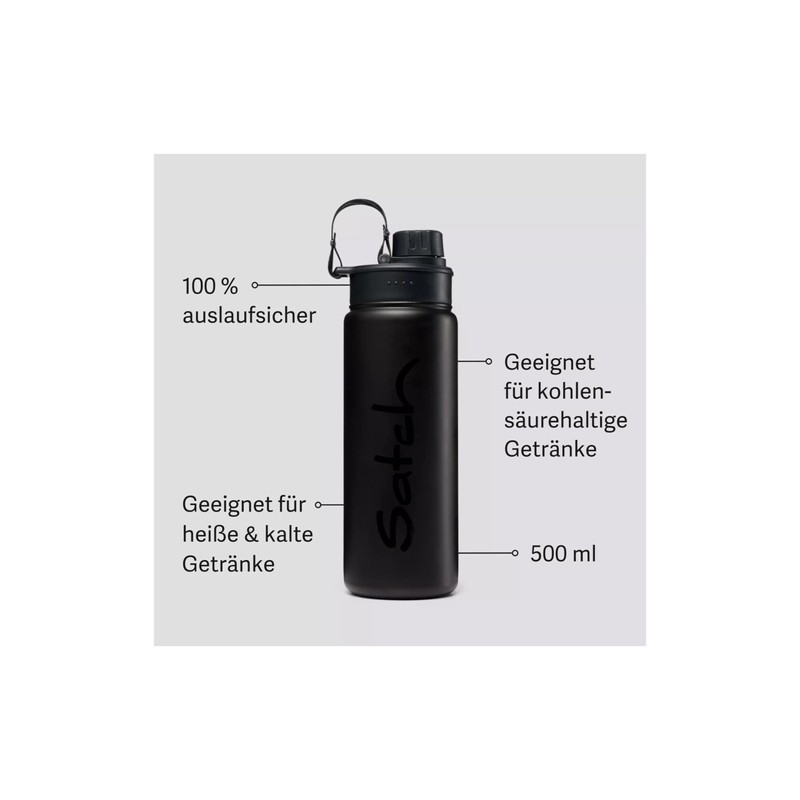 satch Drinking Bottle Made of Stainless Steel, BPA-Free, 0.5 L,