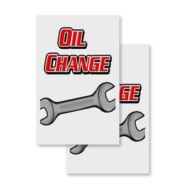 Oil Change (2-Pack) 24" x 36" Vinyl Decals | Sign Insert Peel & Stick Decals Stickers Window Signs