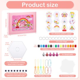 Zocipro 1200 pieces 10 mm iron-on beads large - 16 colourful colours XL maxi beads with ironing beads plates - creative craft set children's birthday bead set children from 3 years - craft gift girls