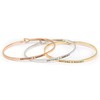 SM Inspirational Positive Message Engraved Thin Cuff Bangle Bracelets for