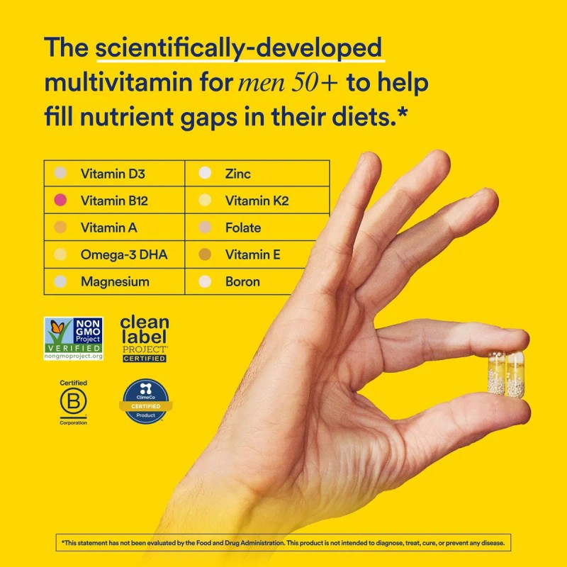 Ritual Multivitamin Para Hombres 50 Vegano Con Zinc Y D3