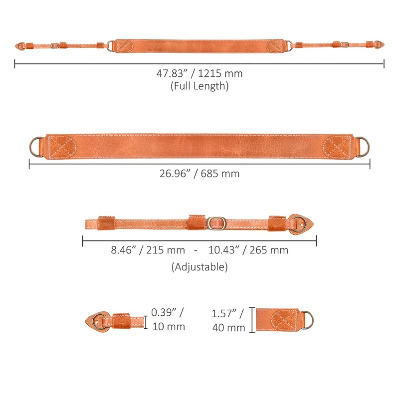 MegaGear MG1999 SLR DSLR Genuine Leather Camel Shoulder or Neck
