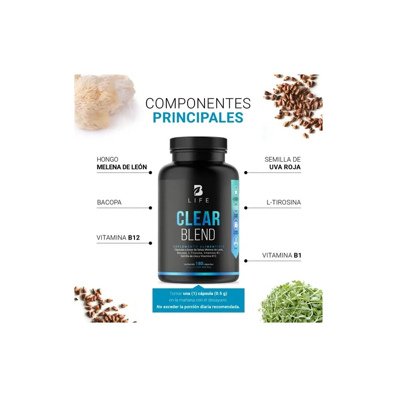 Nootropico De 180 Caps Concentración Claridad Mental B Life