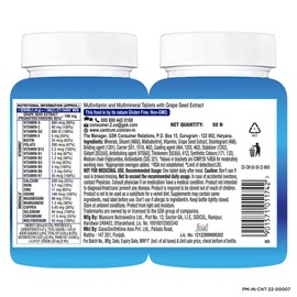  Men Tablet, World's No.1 Multivitamin with Grape Seed Extract, Vitamin C & 21 Other nutrients for Overall Health, Strong Muscles & Immunity (Veg) 50s
