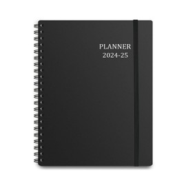 Tiankool Planner 2025, Jan 2025 - Dec 2025 Weekly Monthly Planner with 12 Monthly Tabs - 2025 Planner with Elastic Closure, Inner Pocket, Round Corner,5.8" x 8.25"- Black